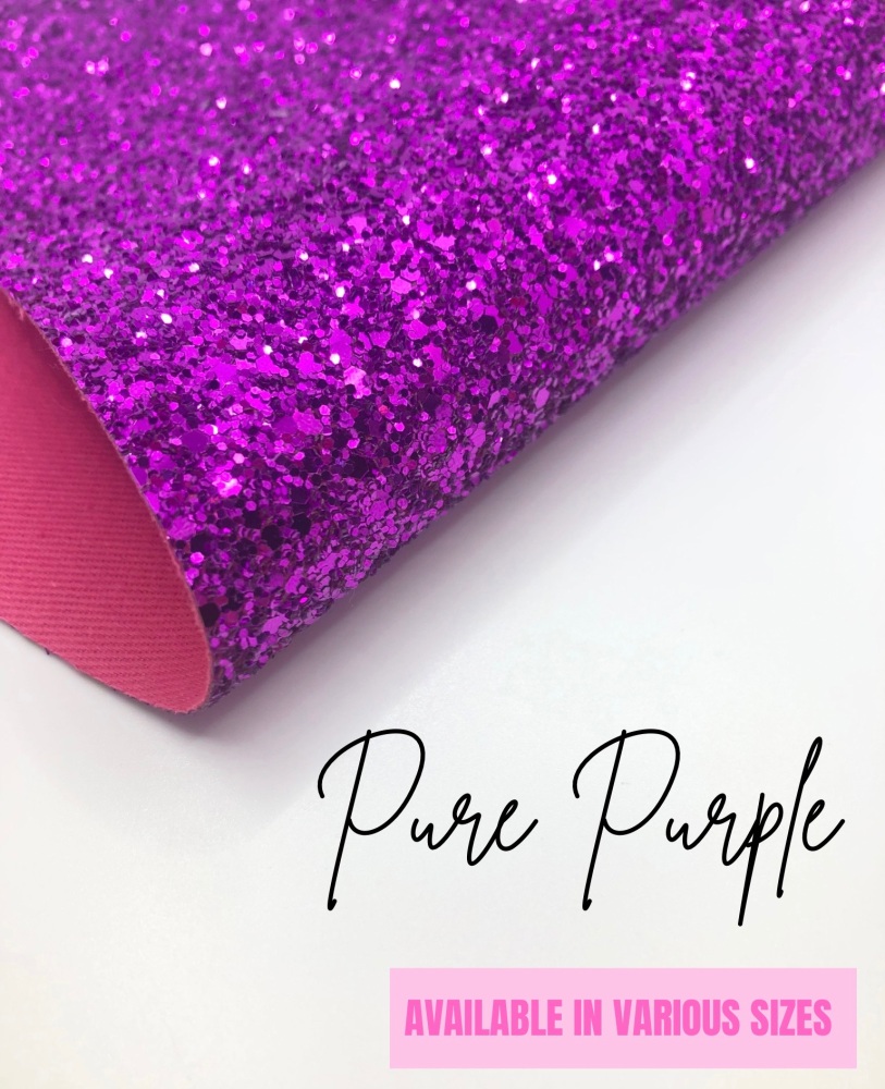 PRETTY PLAIN LUXURY -  Pure Purple chunky glitter fabric