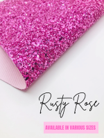 LUXURY - Plain Rusty Rose Pink chunky glitter fabric