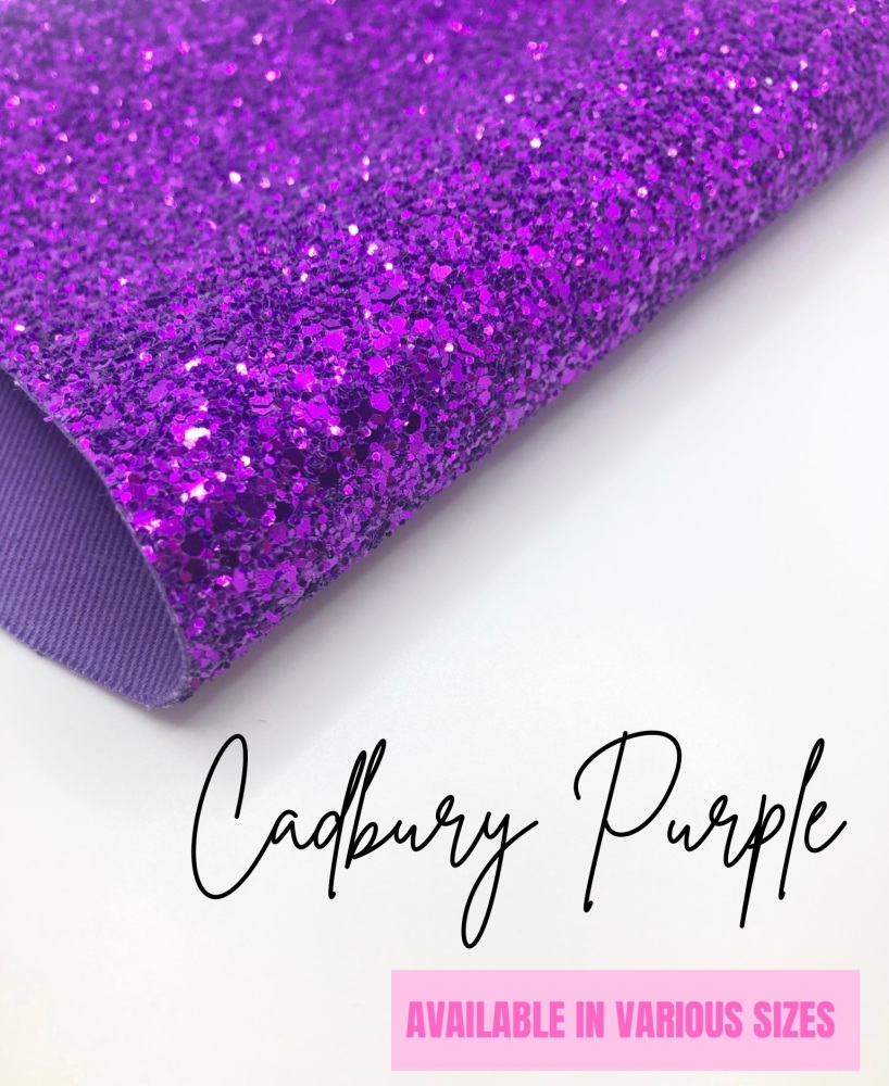 PRETTY PLAIN LUXURY -  Cadbury Purple chunky glitter fabric