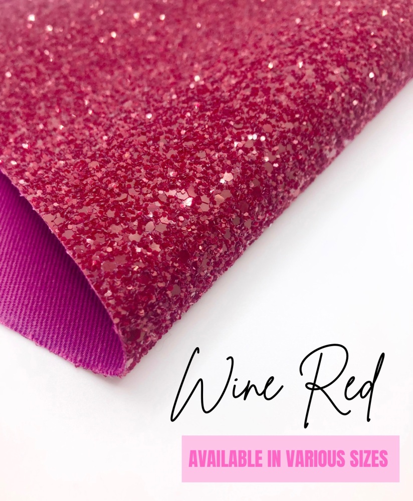 Luxury - Plain Wine Red Chunky Glitter