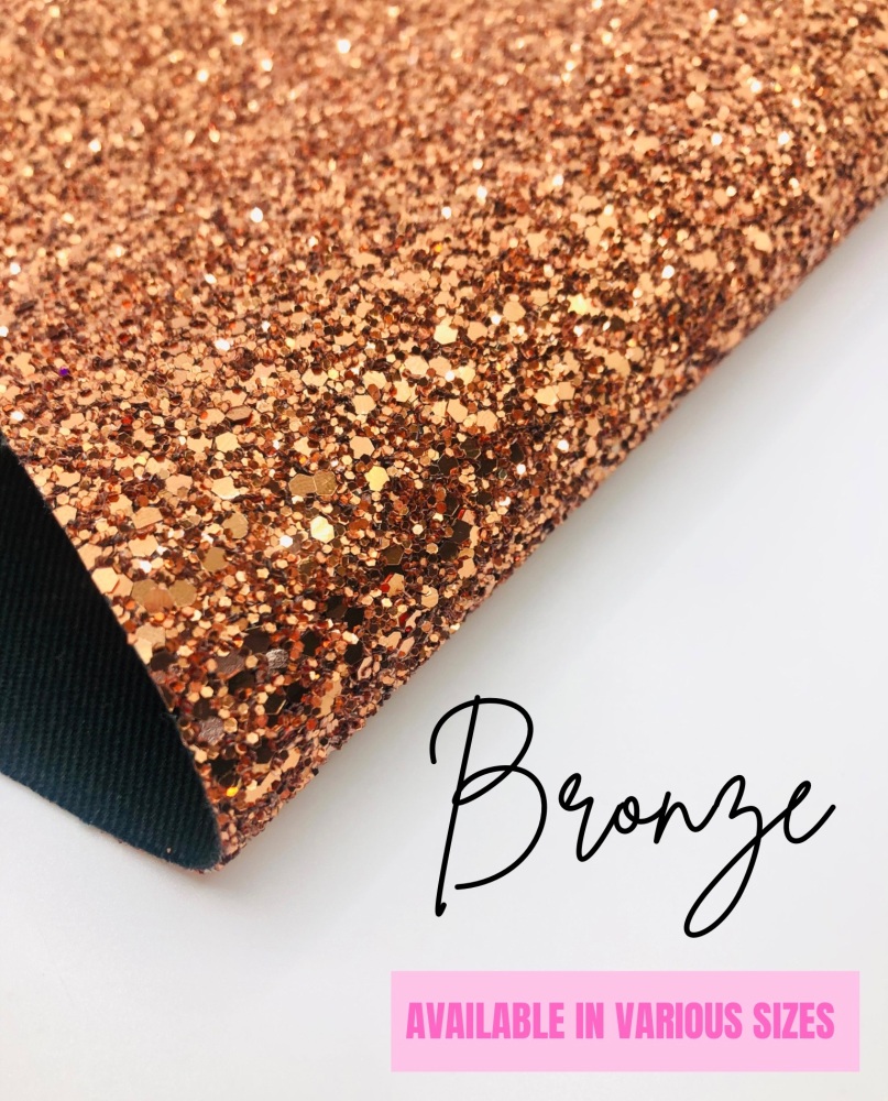LUXURY -  Bronze chunky glitter fabric