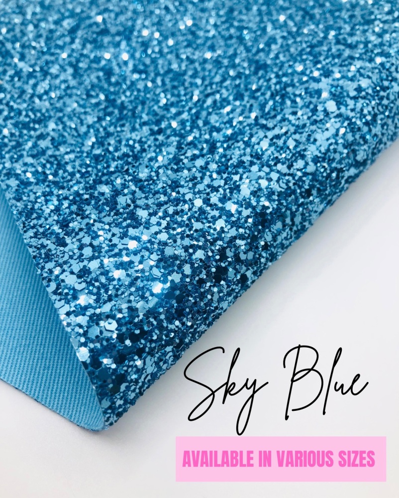 Luxury - Plain Sky Blue Chunky Glitter