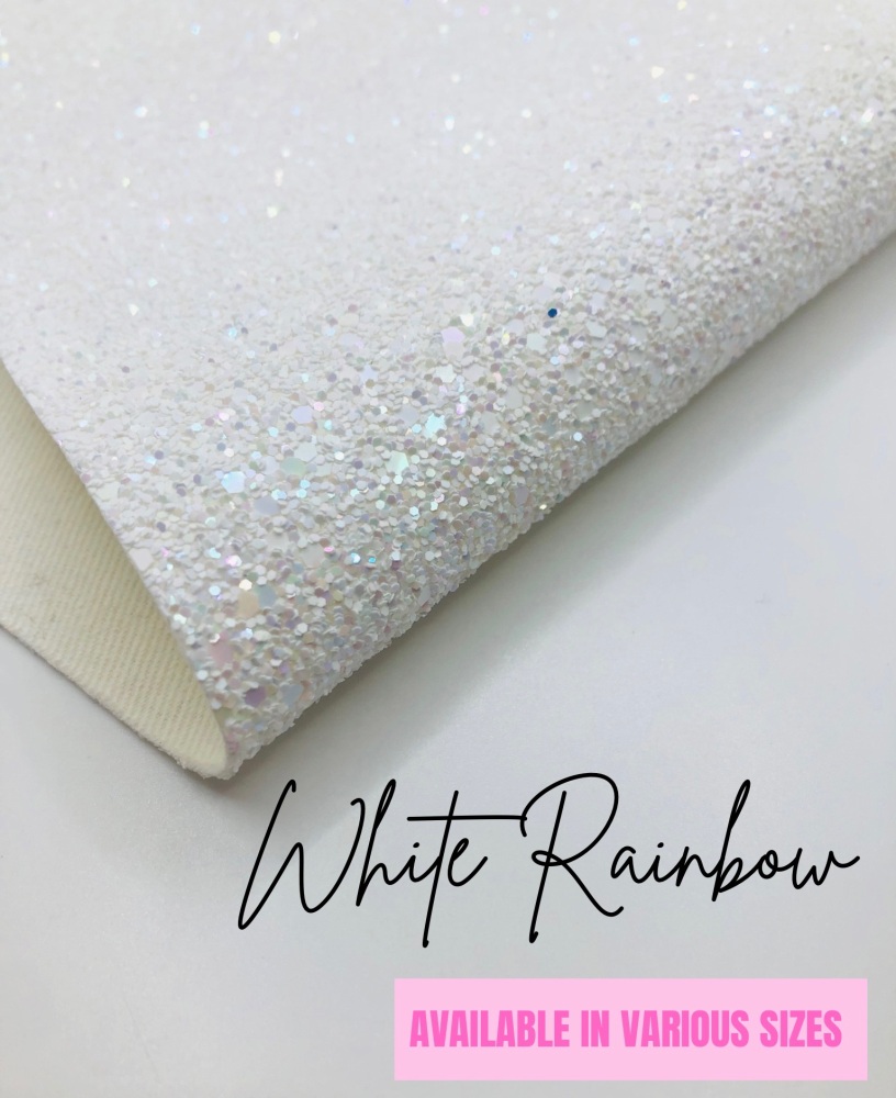 Luxury - White Rainbow Chunky Glitter