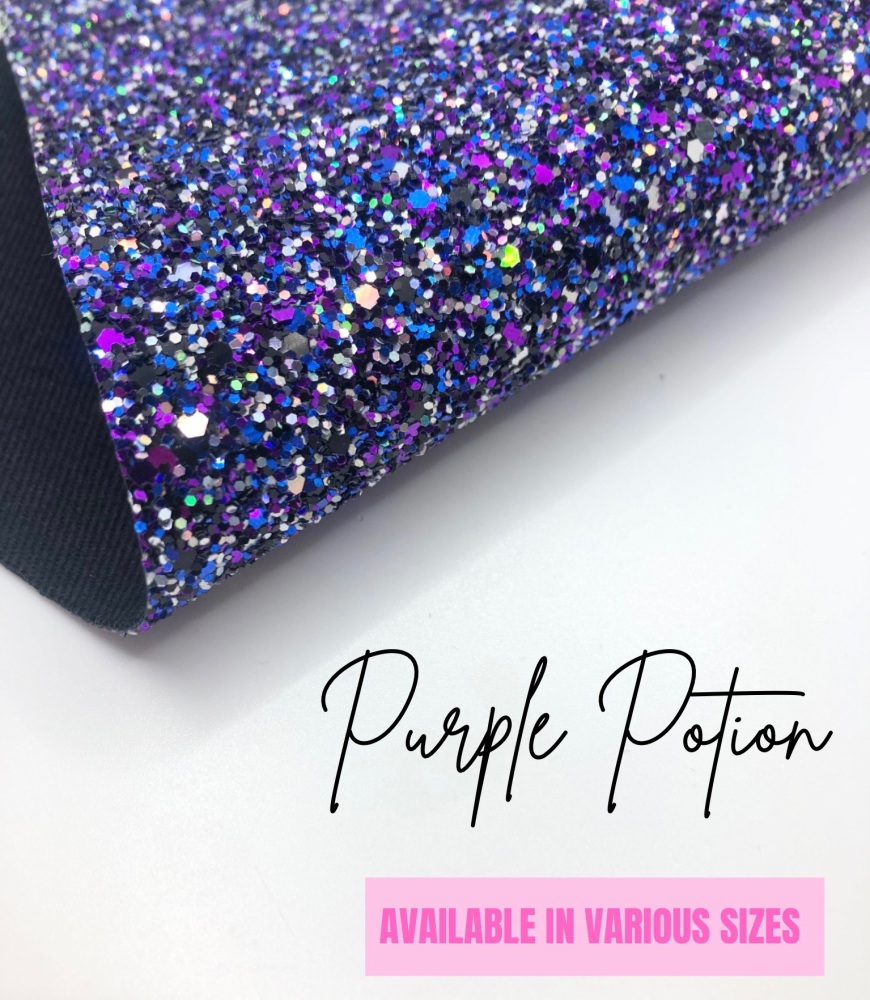 LUXURY - Purple Potion chunky glitter fabric