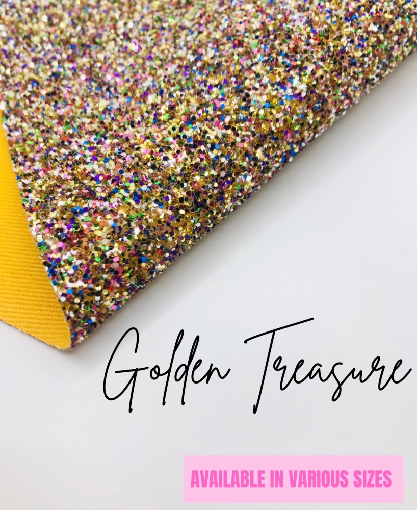 LUXURY -  Golden Treasure chunky glitter fabric