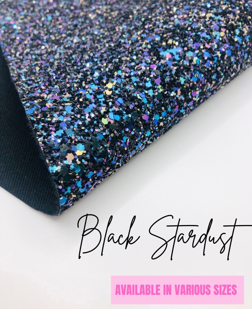 LUXURY -  Black Stardust chunky glitter fabric