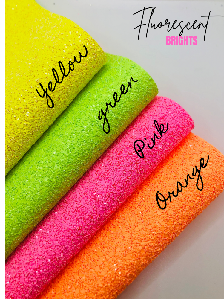 Fluorescent Range - Bright Neon chunky glitter fabric