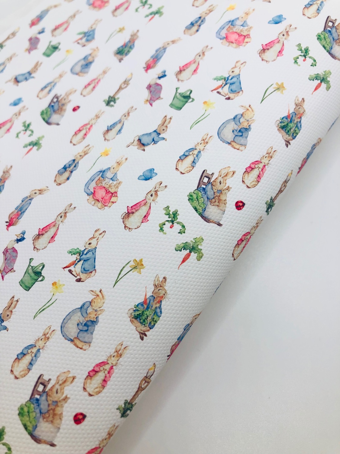 easter peter bunny rabbit printed canvas sheet fabric bow making