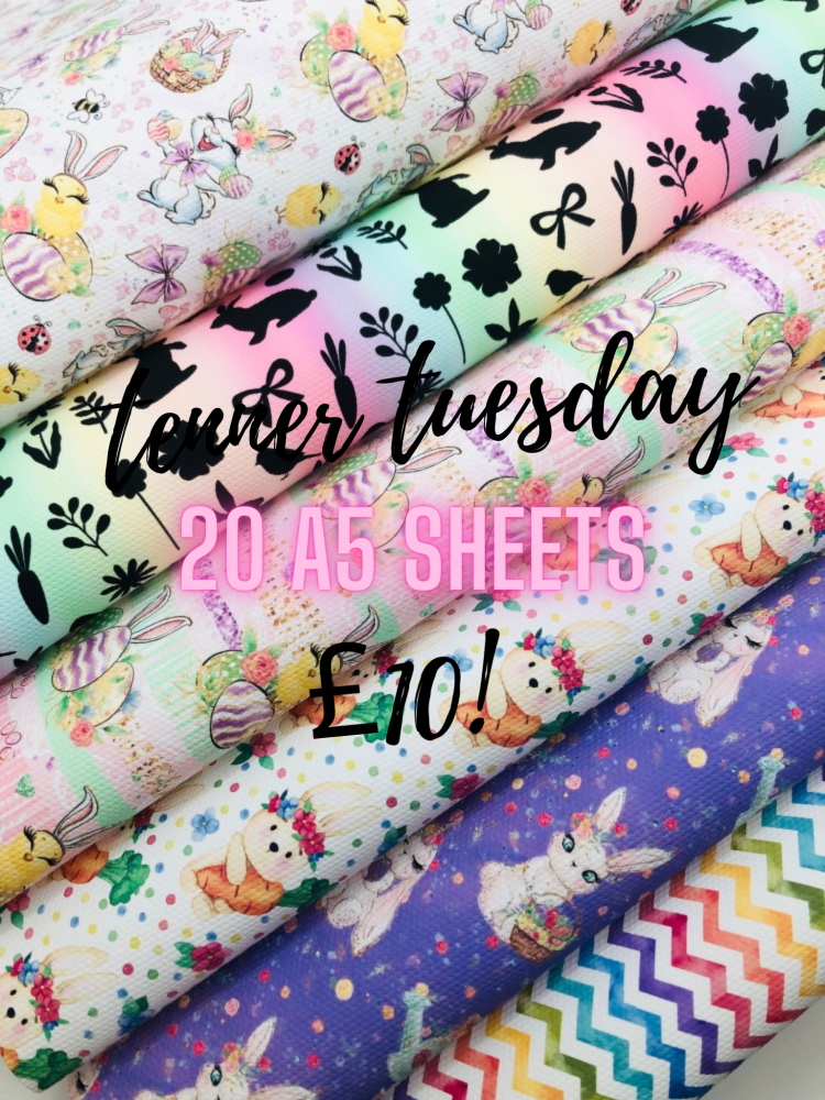 20 X A5 EASTER SPECIAL PRINTED FABRICS TENNER TUESDAY