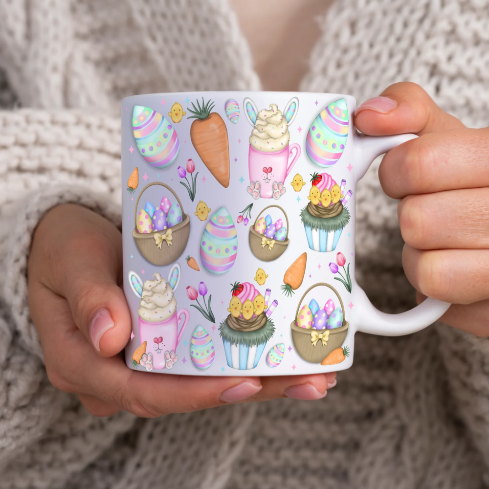 Pastel Easter clipart mix printed gift printed 11oz Mug