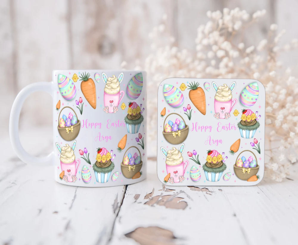 Personalised printed Easter clipart gift printed 11oz Mug