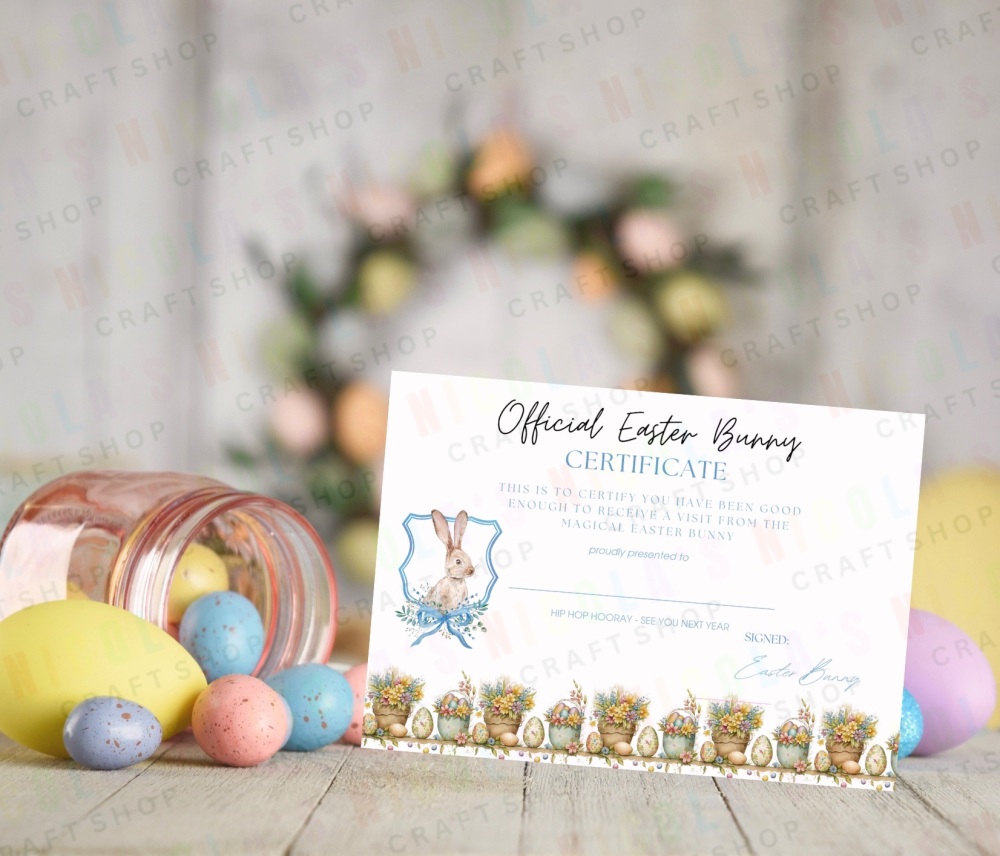 BLUE - The official Easter bunny certificate