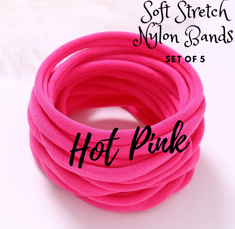HOT PINK - 5 x Soft Stretch Dainties Nylon Bands