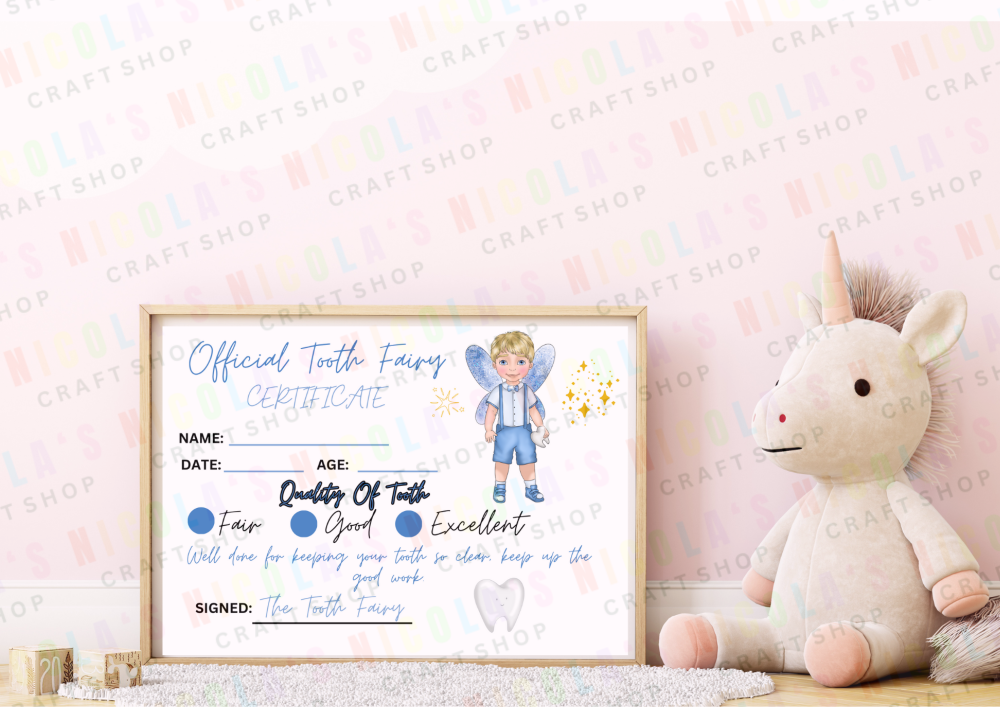 BLUE - Tooth Fairy Certificate