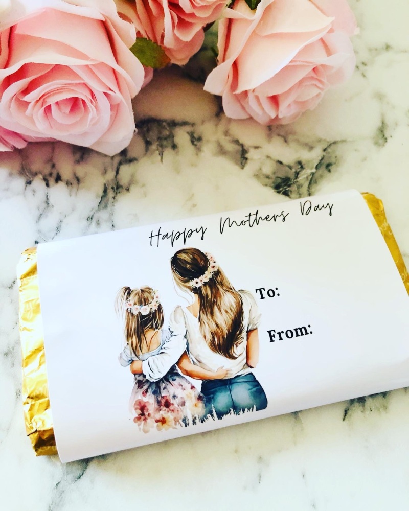 Happy Mothers Day mother and daughter galaxy chocolate bar Wrapper