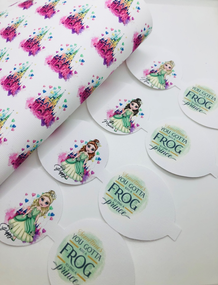 Princess and the frog inspired printed pre cut bow loop