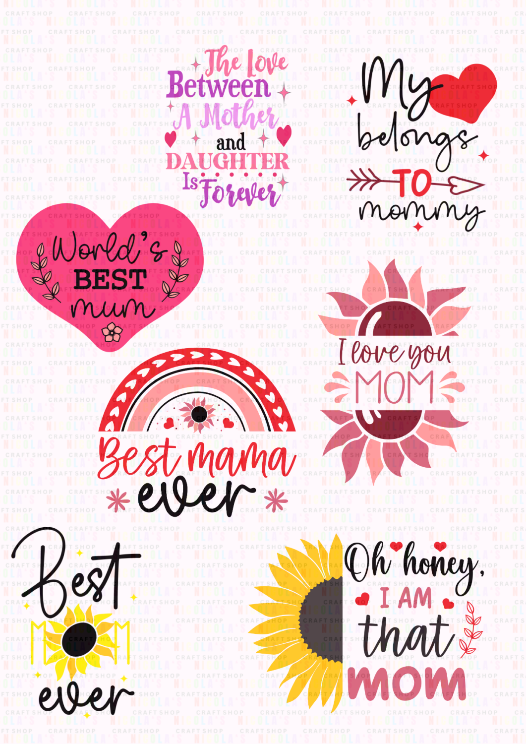 MOTHERS DAY 2 - Sublimation Design A4 Sheet