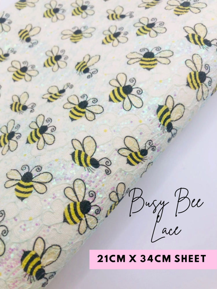 Busy Bee Lace glitter fabric