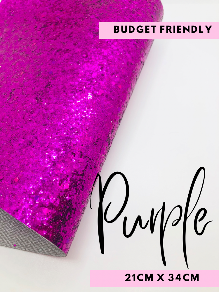 PLAIN Purple chunky glitter fabric sheet