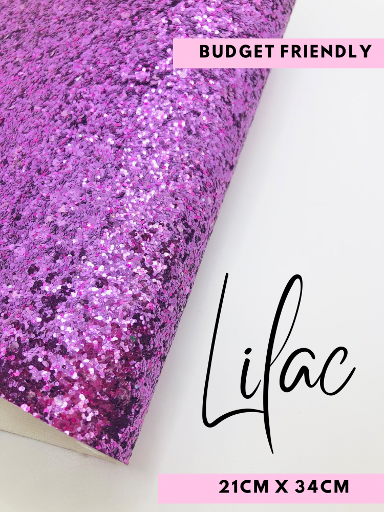 PLAIN Lilac chunky glitter fabric sheet