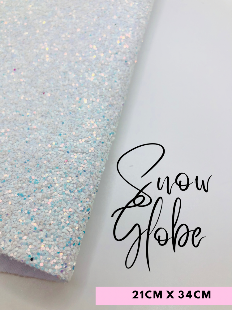 Snow globe chunky glitter a4