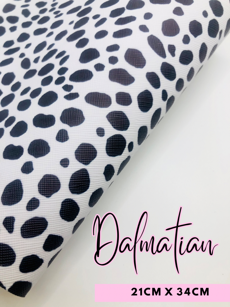 Dalmatian printed leatherette fabric