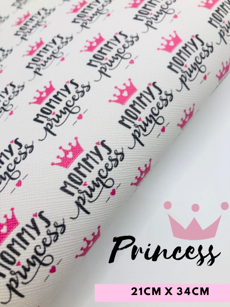 Mommy's princess  printed leatherette fabric