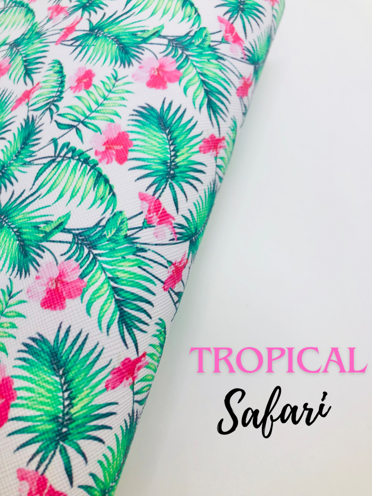 Tropical Jungle Safari Summer Bright printed leatherette