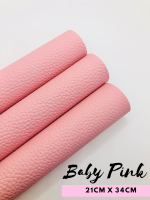 Litchi baby pink plain leather
