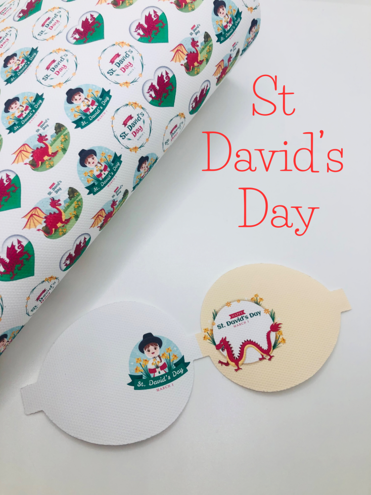 St Davids day lady personalised printed pre cut bow loop
