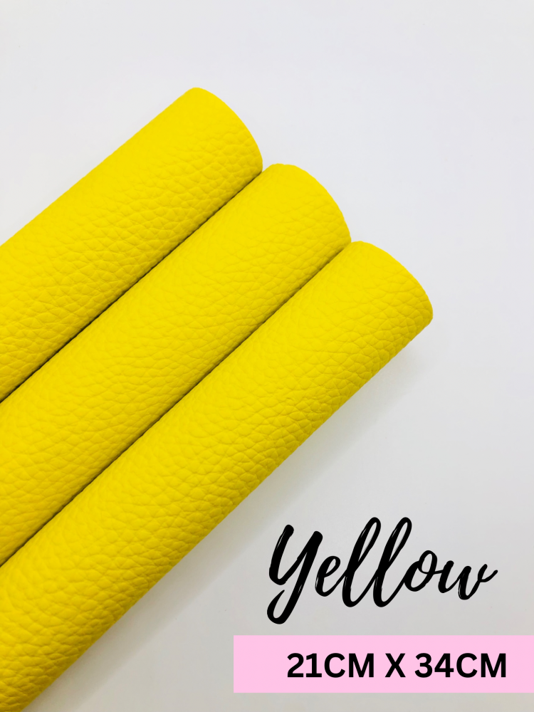 Litchi yellow plain leather