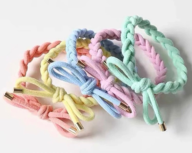 Beautiful pastel spring braided hair tie bobble set