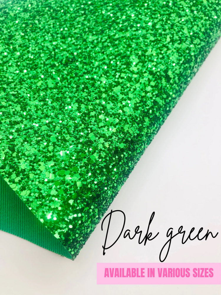 Luxury - Plain Dark Green Chunky Glitter