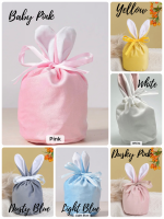 Easter Bunny Ears Drawstring velvet sack bag