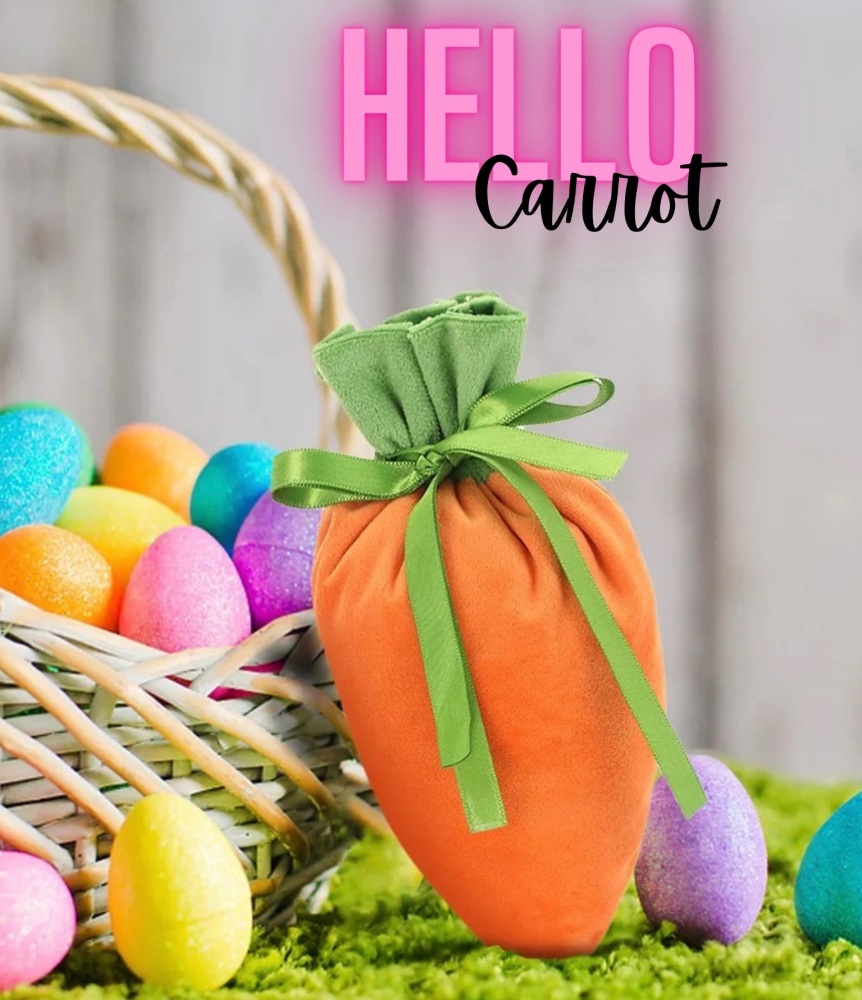 Blank Carrot Drawstring Bag suitable for vinyl