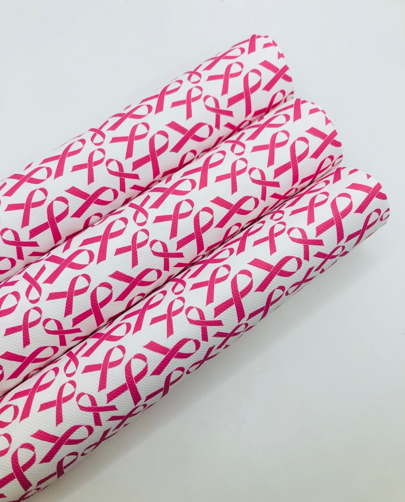 1564 -  Breast cancer Ribbon printed canvas fabric sheet