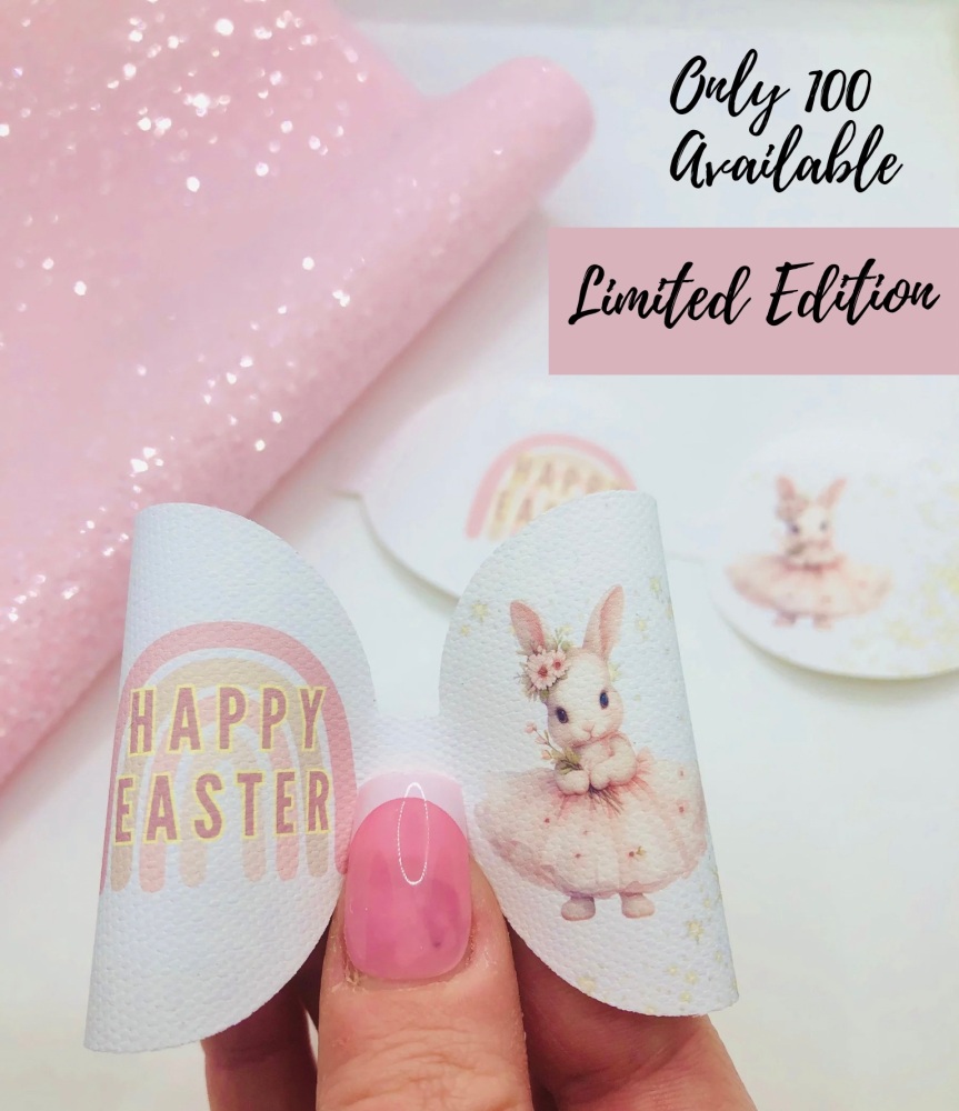 100 ONLY LIMITED EDITION EASTER BUNNY RABBIT PRE CUT BOW LOOP