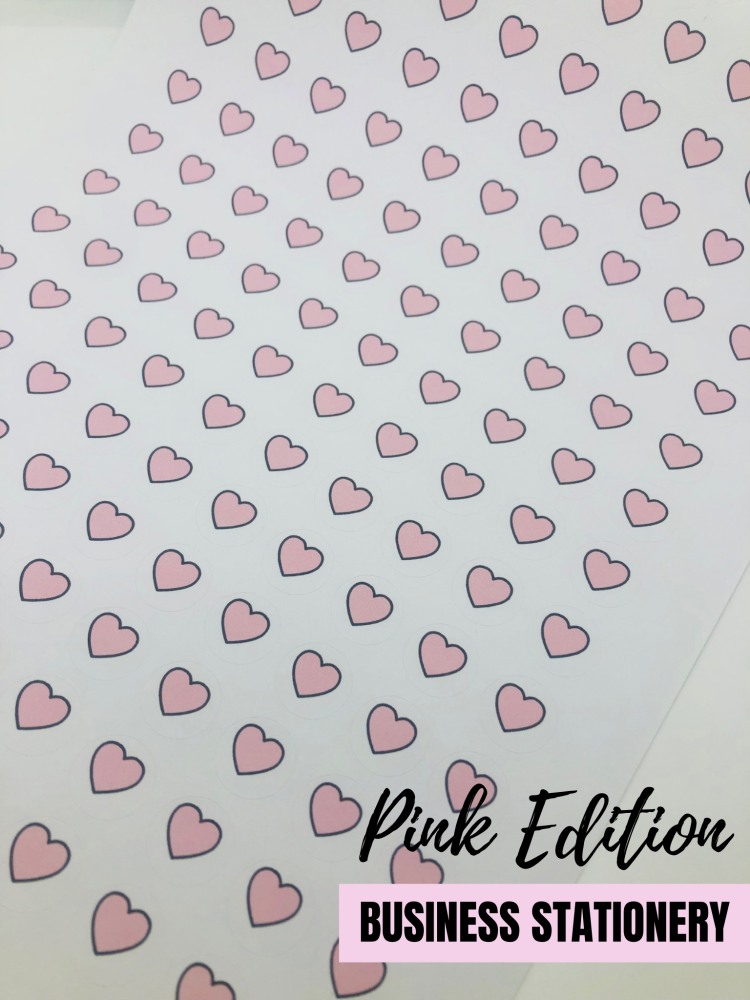 PINK EDITION BUSINESS STATIONERY - Heart Your package sticker sheet (150pc)