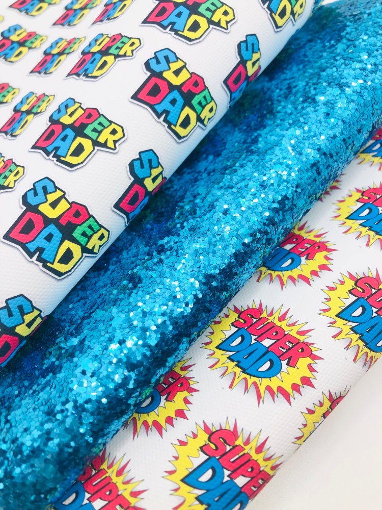 Super dad print and chunky glitter Fabric Friday Bundle