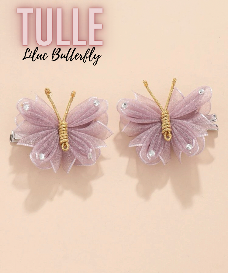 LILAC - Tulle Butterfly Ready Made Stall Filler On clip