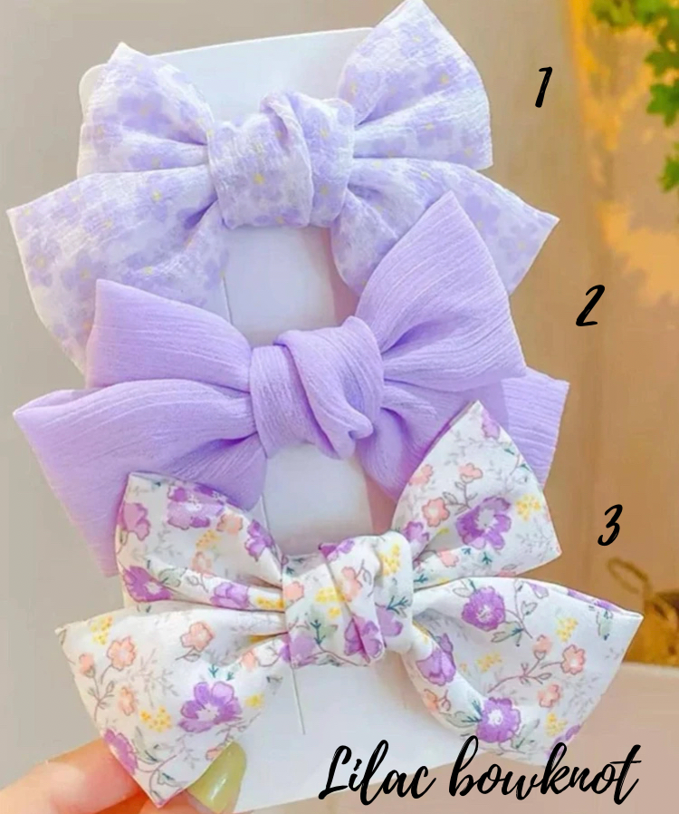 LILAC - Spring hair bow on clip stall Filler