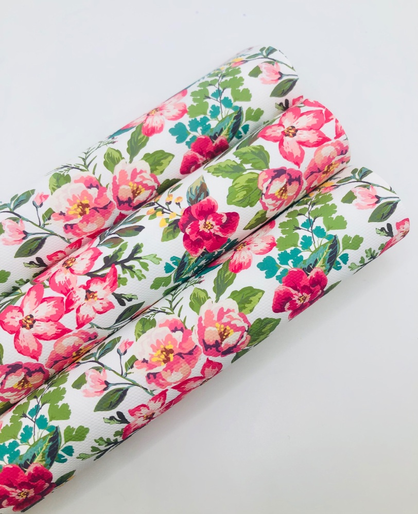 1431 - Rainforest Blossom floral printed canvas sheet