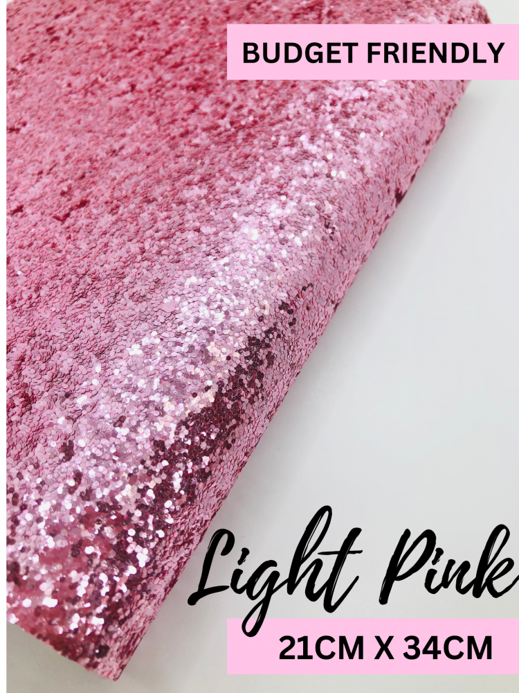 PLAIN Light Pink chunky glitter fabric sheet