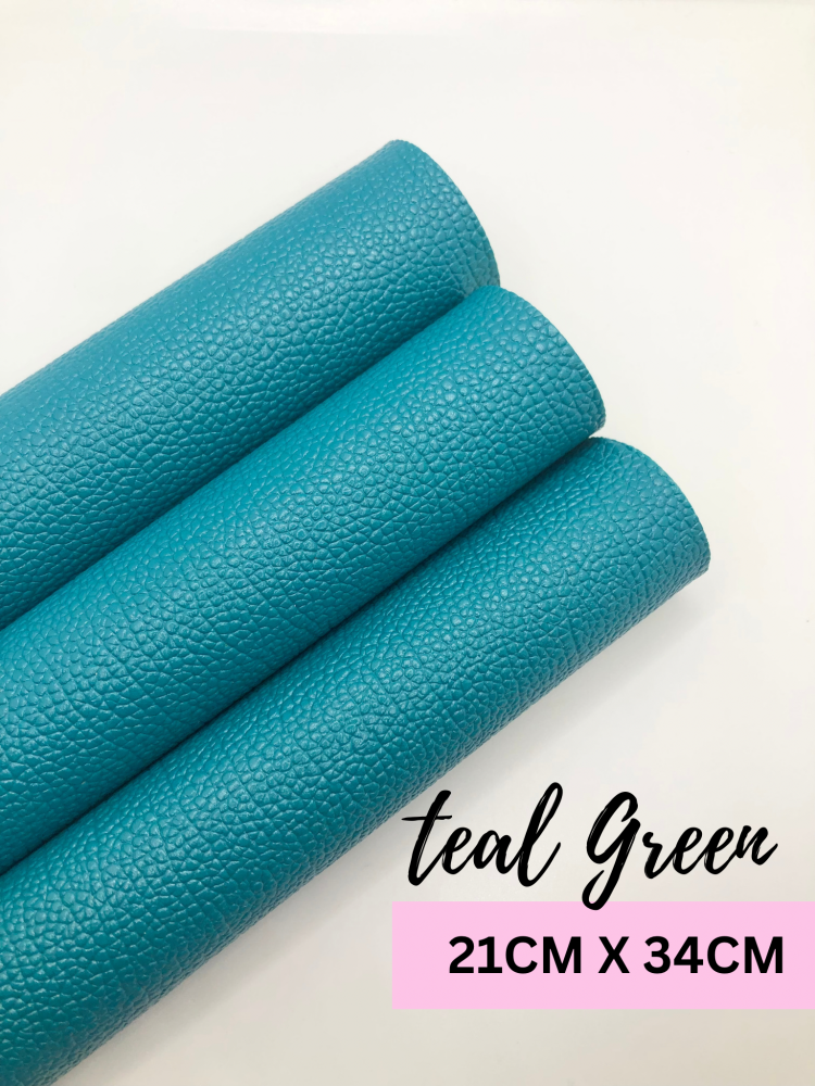 Teal Green litchi leatherette