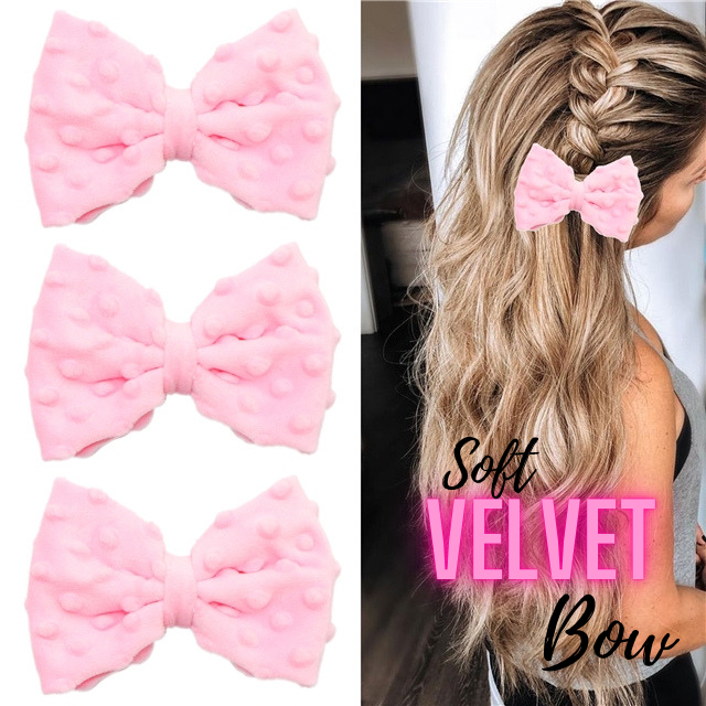 5" Baby Pink Velvet Bubble Hair bow Stall Filler
