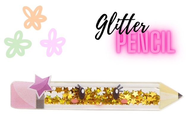 Long Glitter kawaii School Cute Pencil - Flatback embellishment