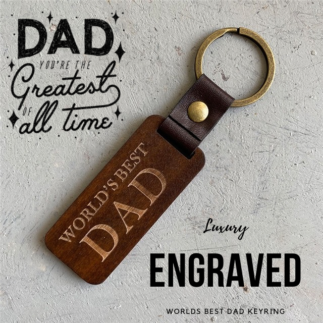 Luxury Wooden Worlds Best Dad key ring