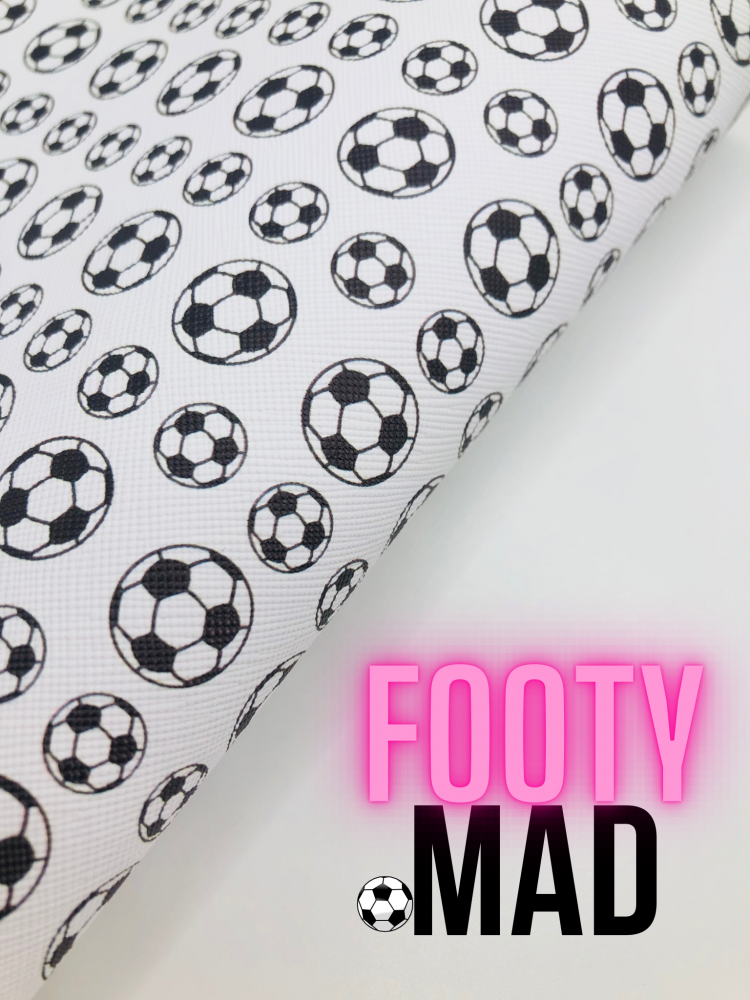 Football Mad printed leatherette fabric