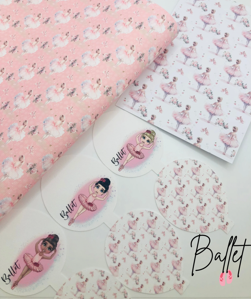 Watercolour ballerina dolly girl printed  Dolly bow loop pre cut bow loop