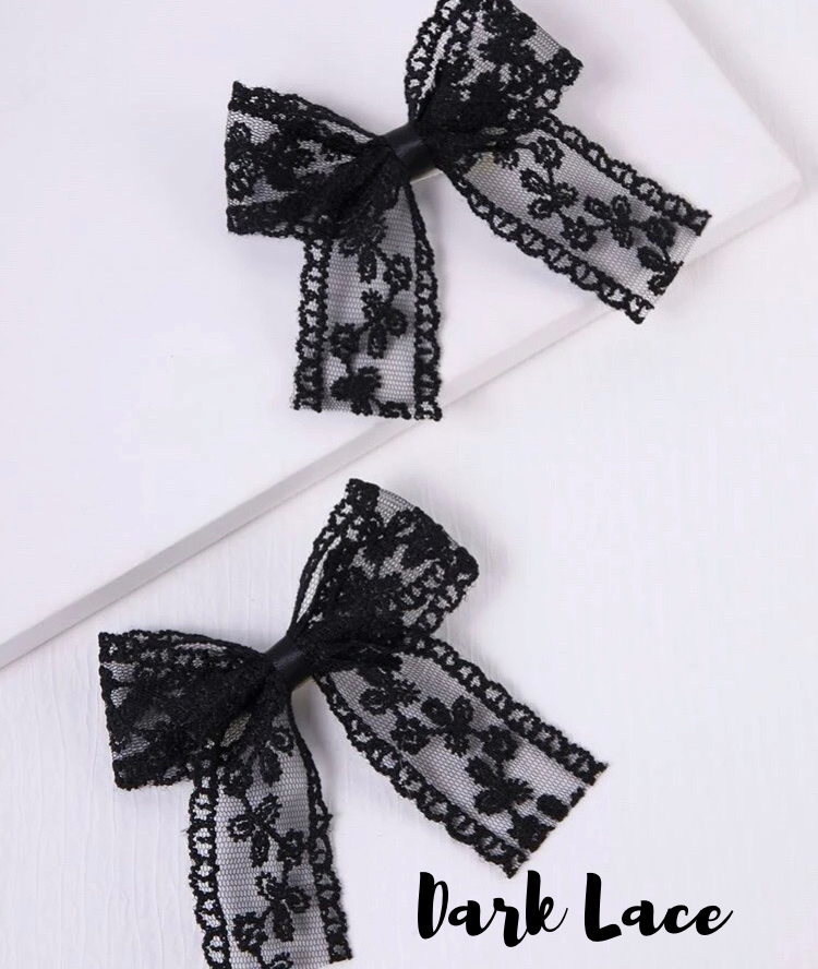 Dark vintage lace bow Stall Filler On Clip